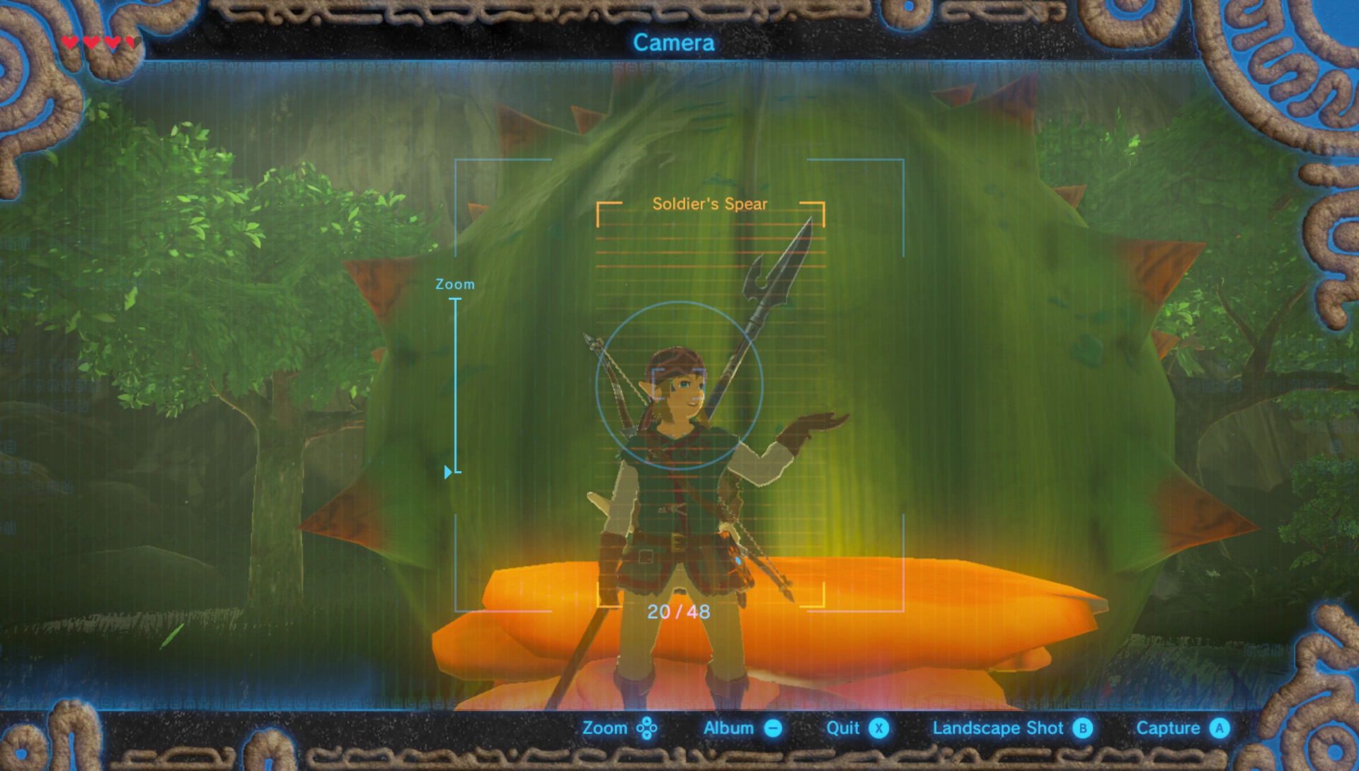 The Legend of Zelda Breath of the Wild camera rune photo mode