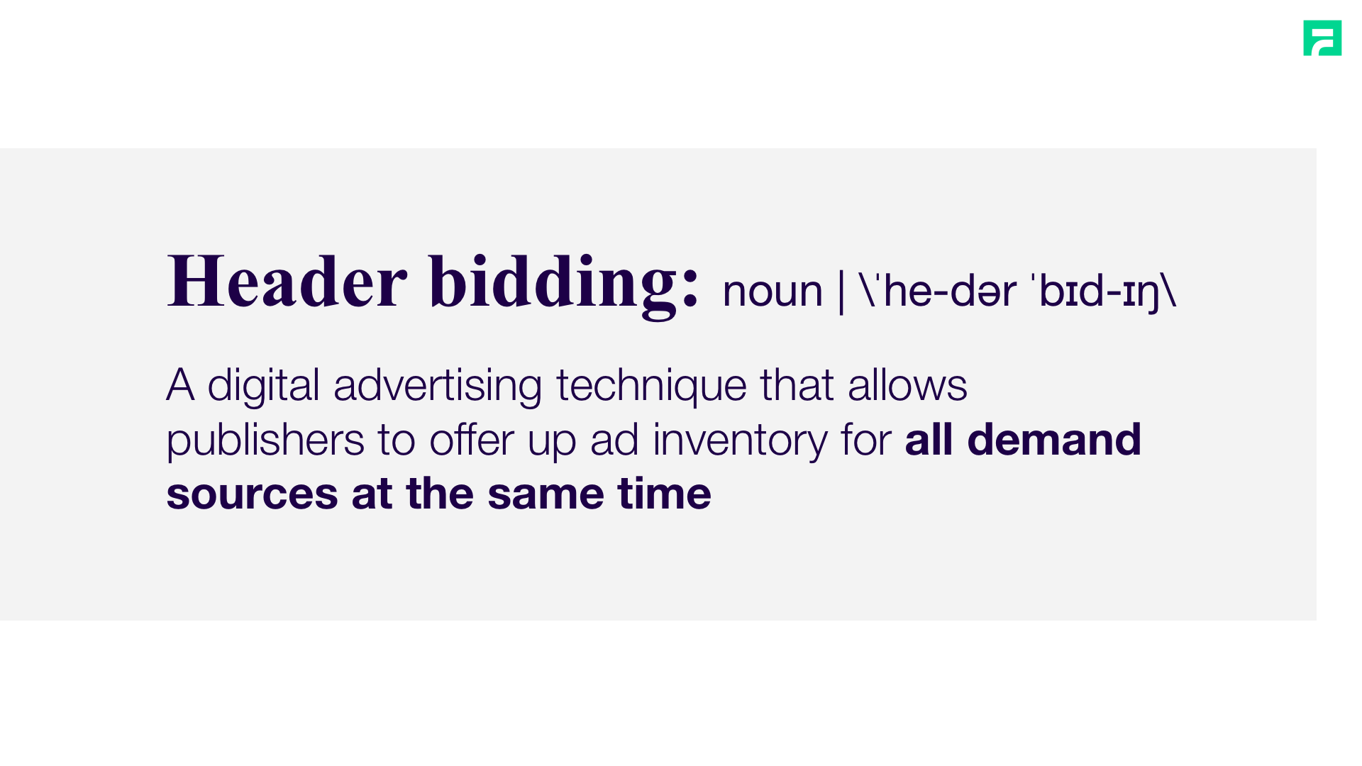 Header bidding definition meaning
